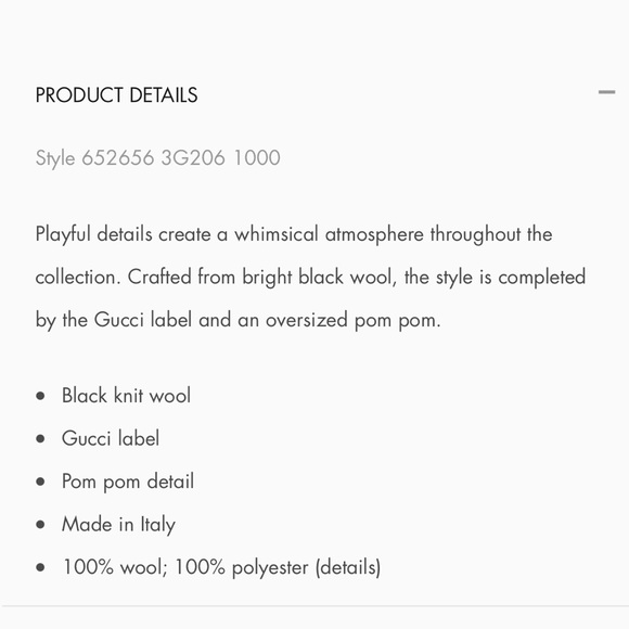 GUCCI  black beanie - Picture 6 of 7